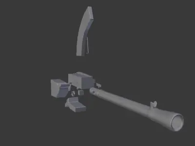 Light Machine Gun Madsen  3D model