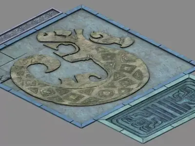 Game Underground - palace - surface carving 3D model