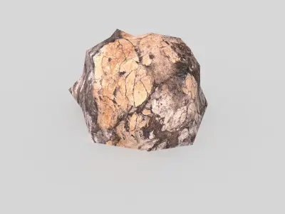 low poly rock Low-poly 3D model