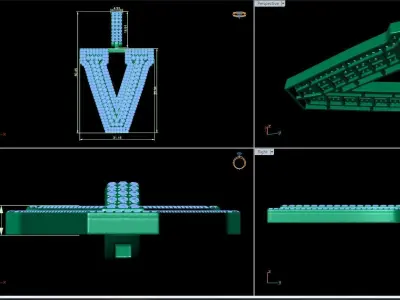 Alphabet Latter V Diamond Pendent 3D print model