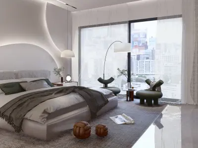 Bedroom with dressing room and a bathroom sketchup design 3D model