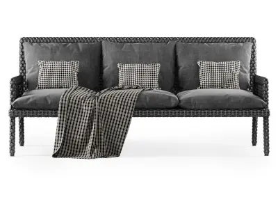 Rattan three-seater sofa DR53  3D model
