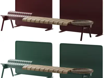 Ethimo Ace Bench without backrest by Patrick Norguet 3D model