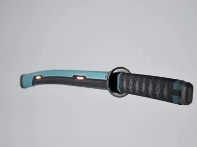  PBR Gameready Sci fi Katana and scabard Low-poly 3D model