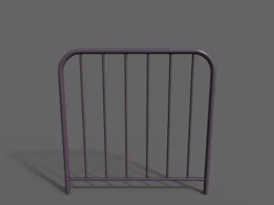 PBR Pedestrian Guard Rail Purple V2 Low-poly 3D model