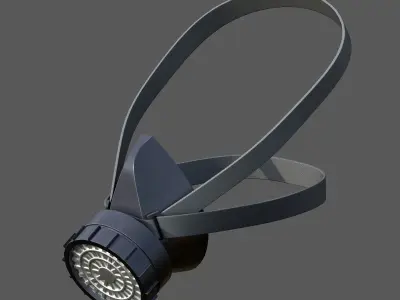 Gas mask plastic military combat soldier armor scifi  Low-poly 3D model