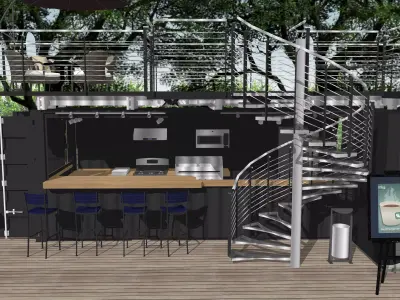 Modular Container Cafe Outdoor Coffee Shop Building 3D model