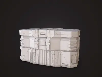 Sci-Fi Crate Low-poly 3D model 5