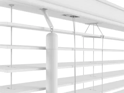 Window Wooden Curtain Low-poly 3D model