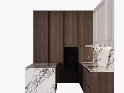 Modern kitchen with island 15 3D model