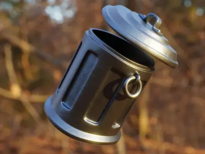 Realistic Metal Trash Can - Game Ready 3D Urban Prop 3D model