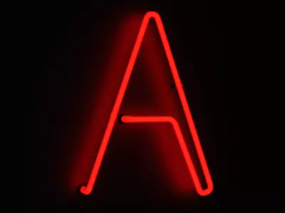 Neon Red Alphabet A 3D model