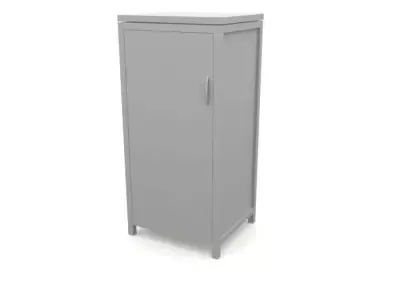 Rectangular Gray Refigerator 3D model