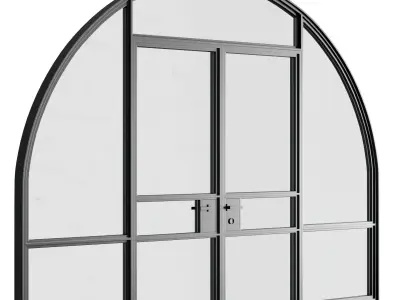 Arched window and entrance door produced by European Window Low-poly 3D model