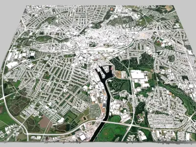 Cityscape Odense Denmark 3D model