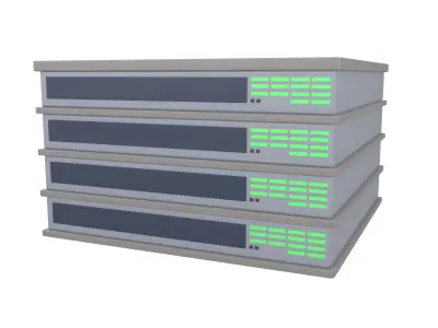 Cartoon Servers v2 002 Low-poly 3D model