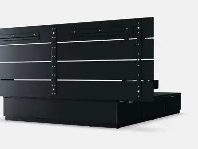 NORDLI Bed frame with container headrest Low-poly 3D model