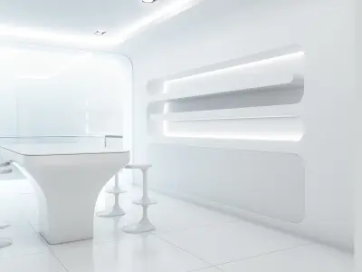 Sci-fi white interior 01 3D model