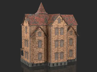 Old Medieval Abandoned House 4 3D model