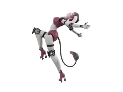 Robotic Character Hellen-Humanoid BLENDER RIGGED Low-poly 3D model