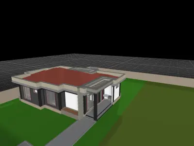 Small 3 bedroom Modern Bungalow 3D model