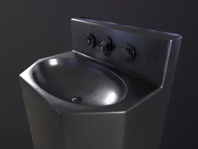 Prison Toilet  3D Model Low-poly 3D model