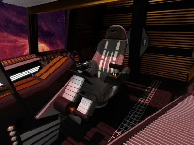 Sci-Fi Fighter Cockpit 3D Model 3D model