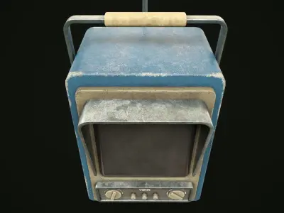 Retro TV Low-poly 3D model