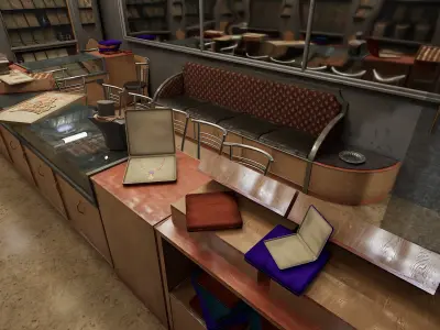 Jewellery shop 3D Model By zambeelstudios Low-poly 3D model