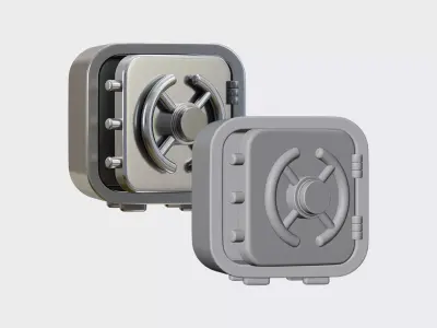 Vault locker Low-poly 3D model