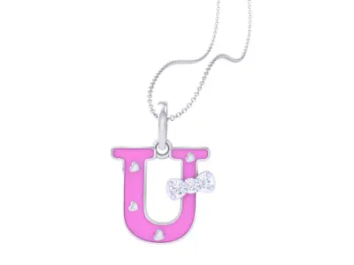 Kids Alphabet U Pendants 3dm STL OBJ FBX Renders Details 3D print model