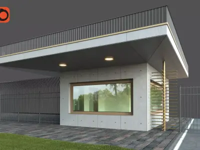 SECURITY HOUSE - Cinema 4D and Corona Low-poly 3D model