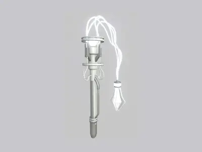 SciFi Flail A06 Full White - Sci Fi Weapon Design Low-poly 3D model
