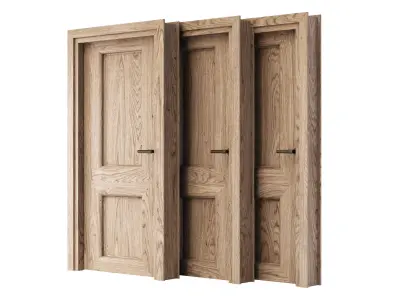 Wooden Door Set V5  3D model