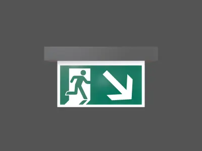 Exit Sign v1 003 Low-poly 3D model