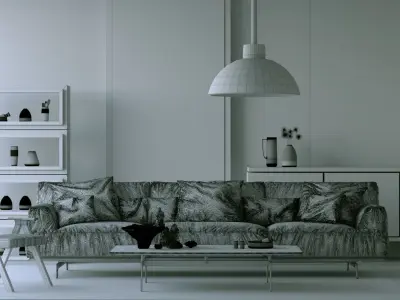 Sitting Room - 3ds Max 2022 and Corona Render  3D model