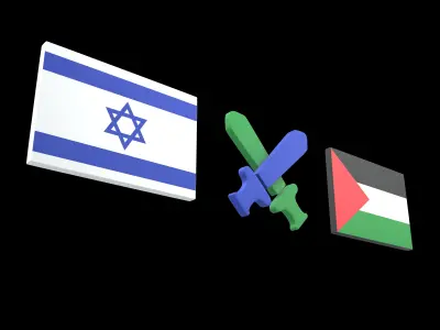 Israel VS Palestine War Icon v1 001 Low-poly 3D model