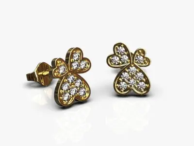 Heart earrings 3D print model get