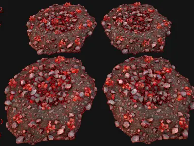 Copper Ore Deposits Mine Environment Low-poly 3D model