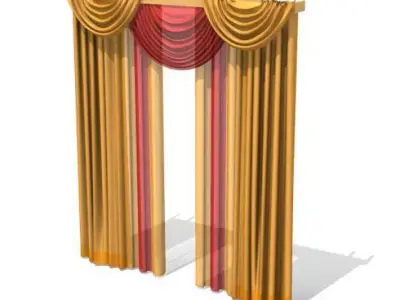 Long Multi Colored Drapes 3D model