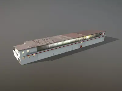 Hangar LSZB HangarIV Low-poly 3D model