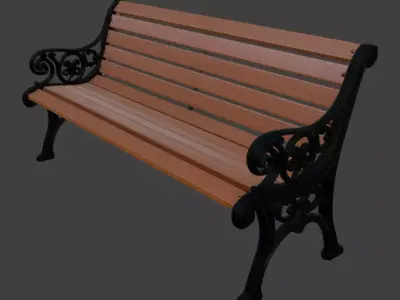 Classic Park Bench 3D Model 3D model