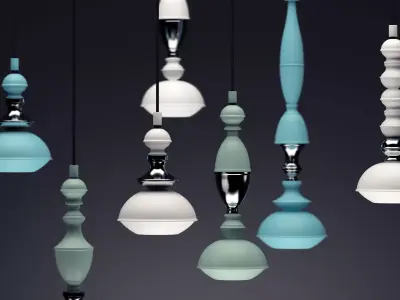 Benben pendant lamp with four 3D model