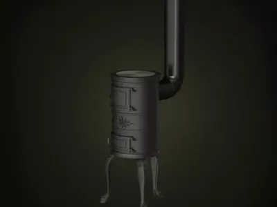 Small Old Fashioned Fireplace 3D model