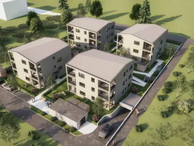 Several residential buildings in the Tyrolean Alps 3D model