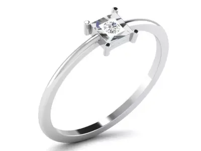 Light Weight White Gold Diamond Ring DR-5981 3D print model