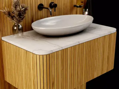 Washbasin Panel Low poly 3D Model Low-poly 3D model