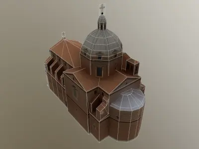 The Church of the Gesu - Chiesa del Gesu Low-poly 3D model