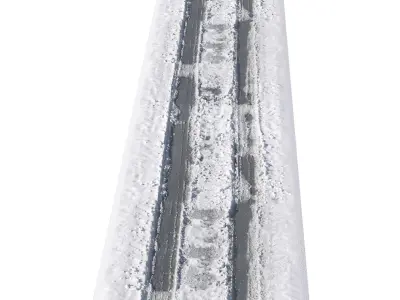 Snowy asphalt road 2 3D model