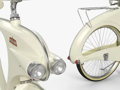  Spacelander Retro Cruiser Bike Cream Rigged for Maya 